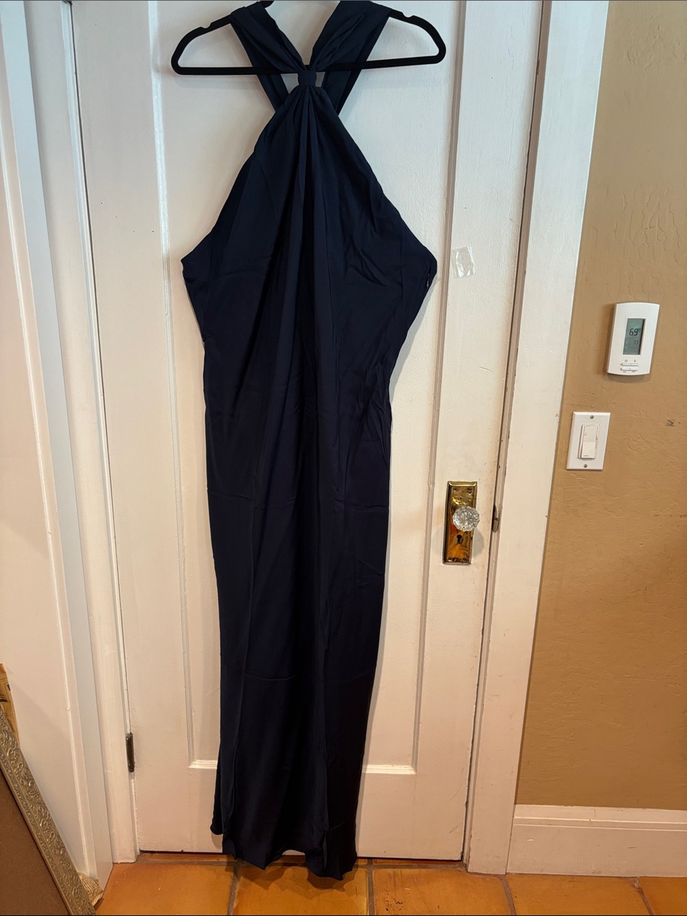 Elegant J. Crew Collection Women's Navy Halter long dress. Great for weddings 24